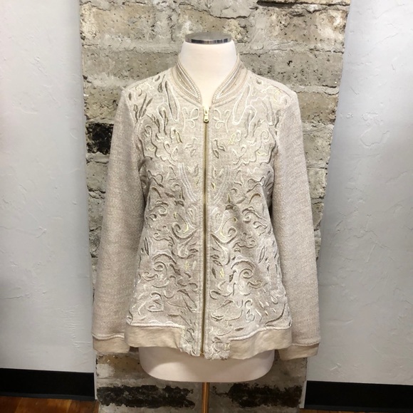 Zenergy by Chico’s Whear Color Zip Up Embroidered Jacket Size Medium - Picture 2 of 15
